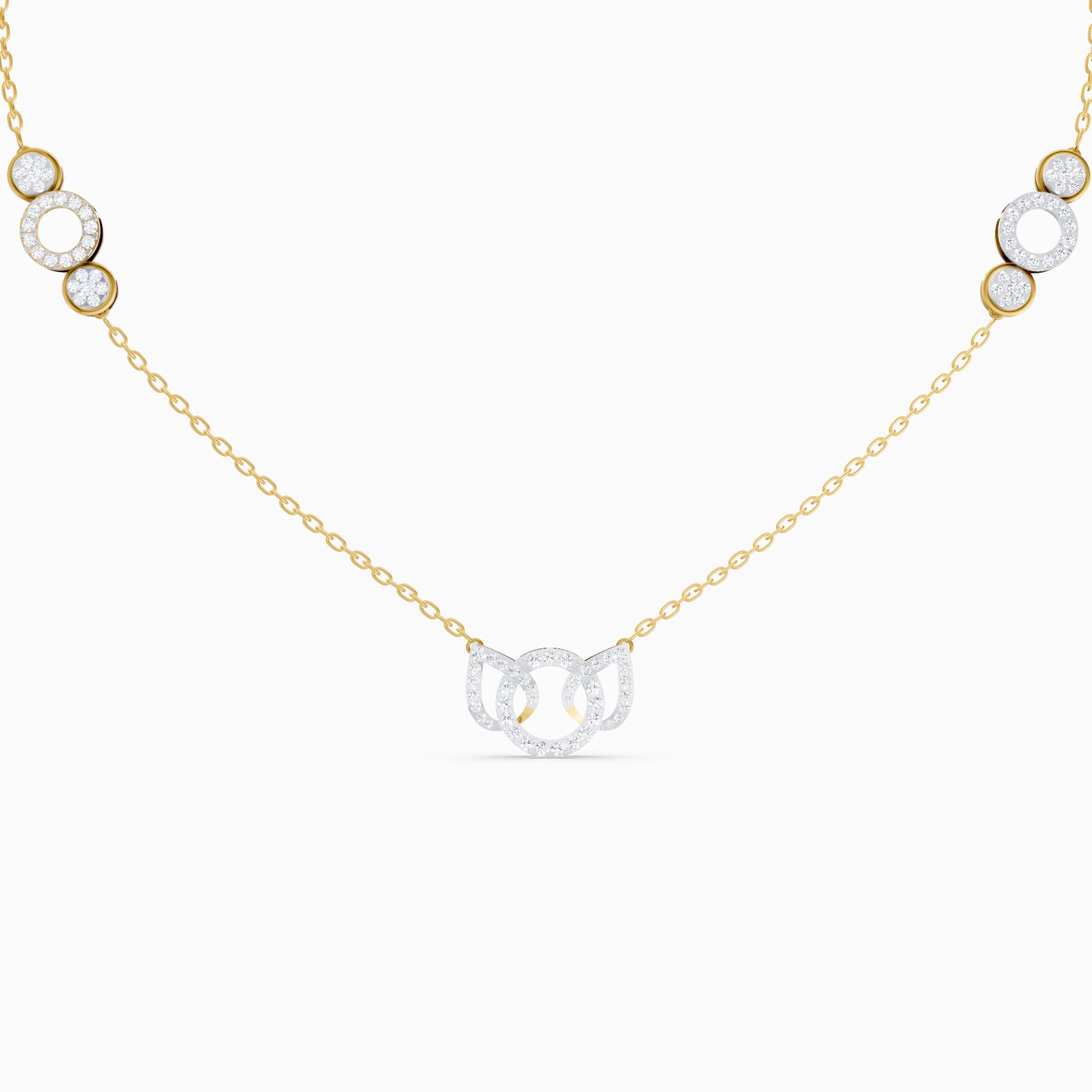 The Round-Cluster Interlocking Triple Ring Pendant