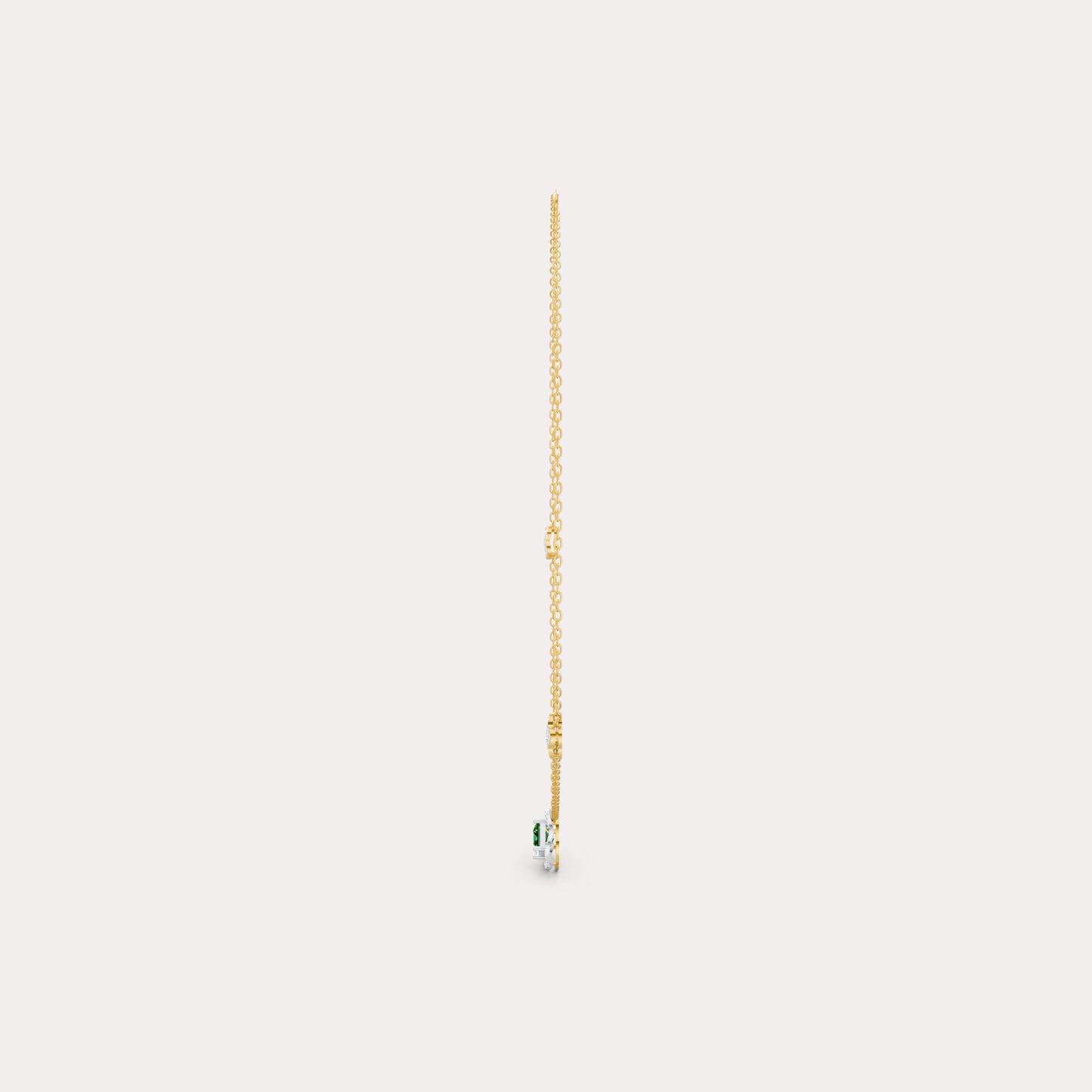 The Geometric Princess-Cut & Stacked Clover Station Necklace