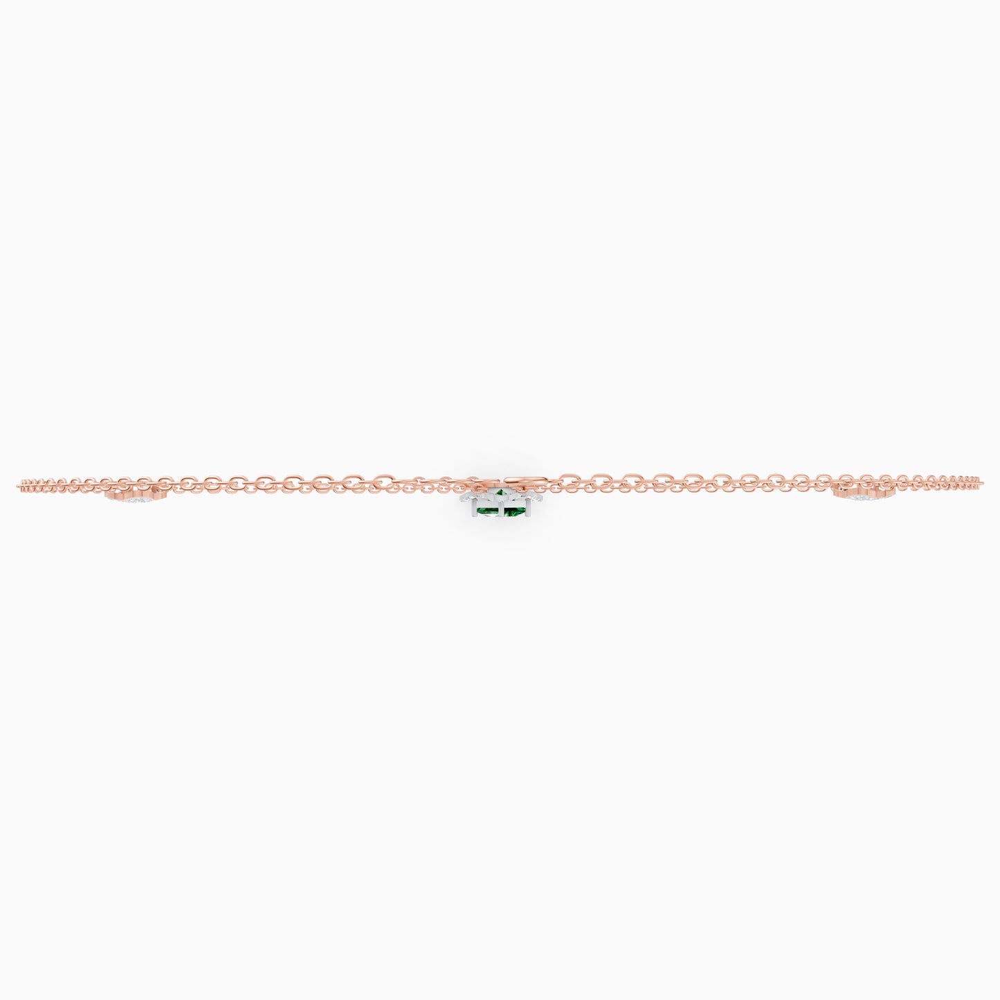 The Geometric Princess-Cut & Stacked Clover Station Necklace