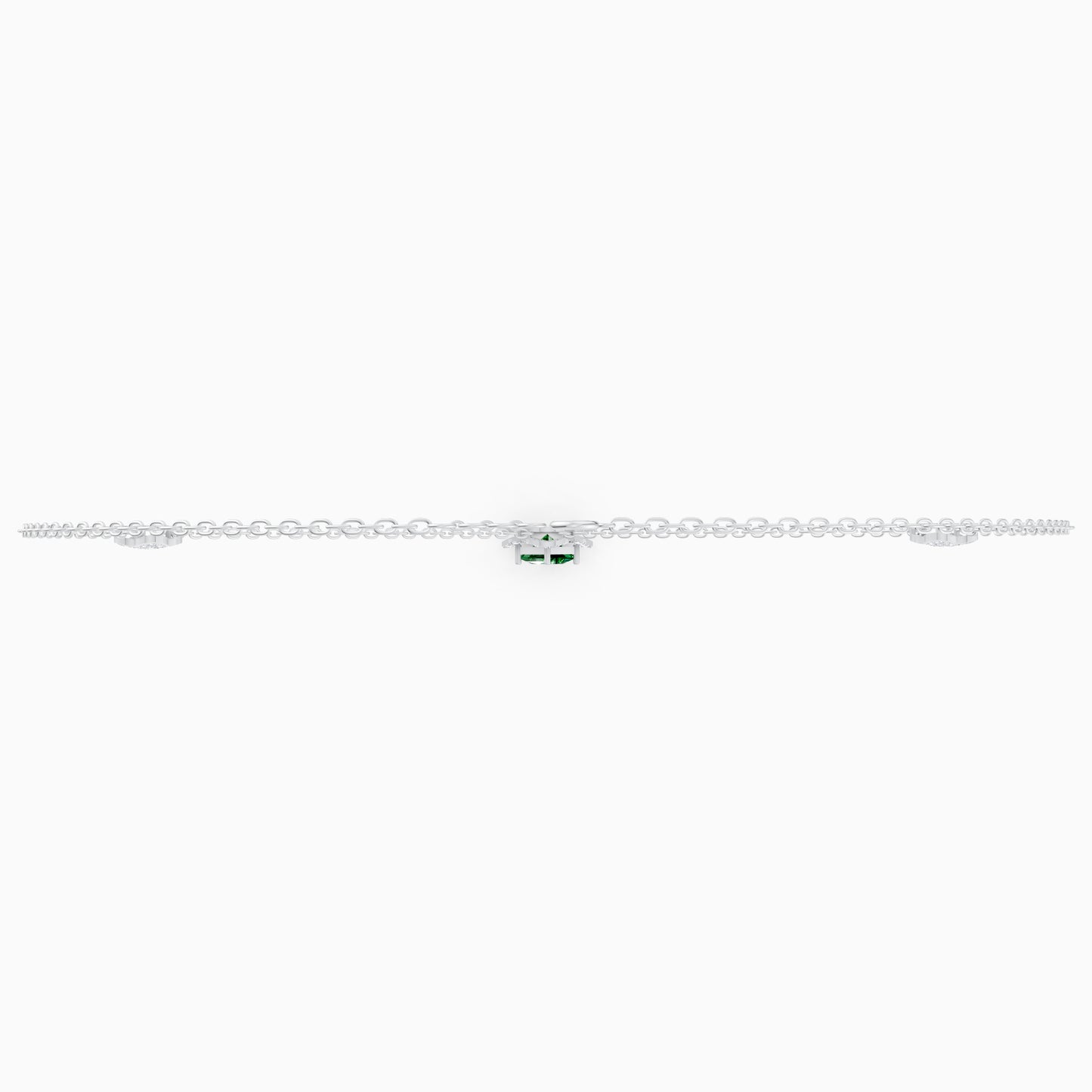 The Geometric Princess-Cut & Stacked Clover Station Necklace