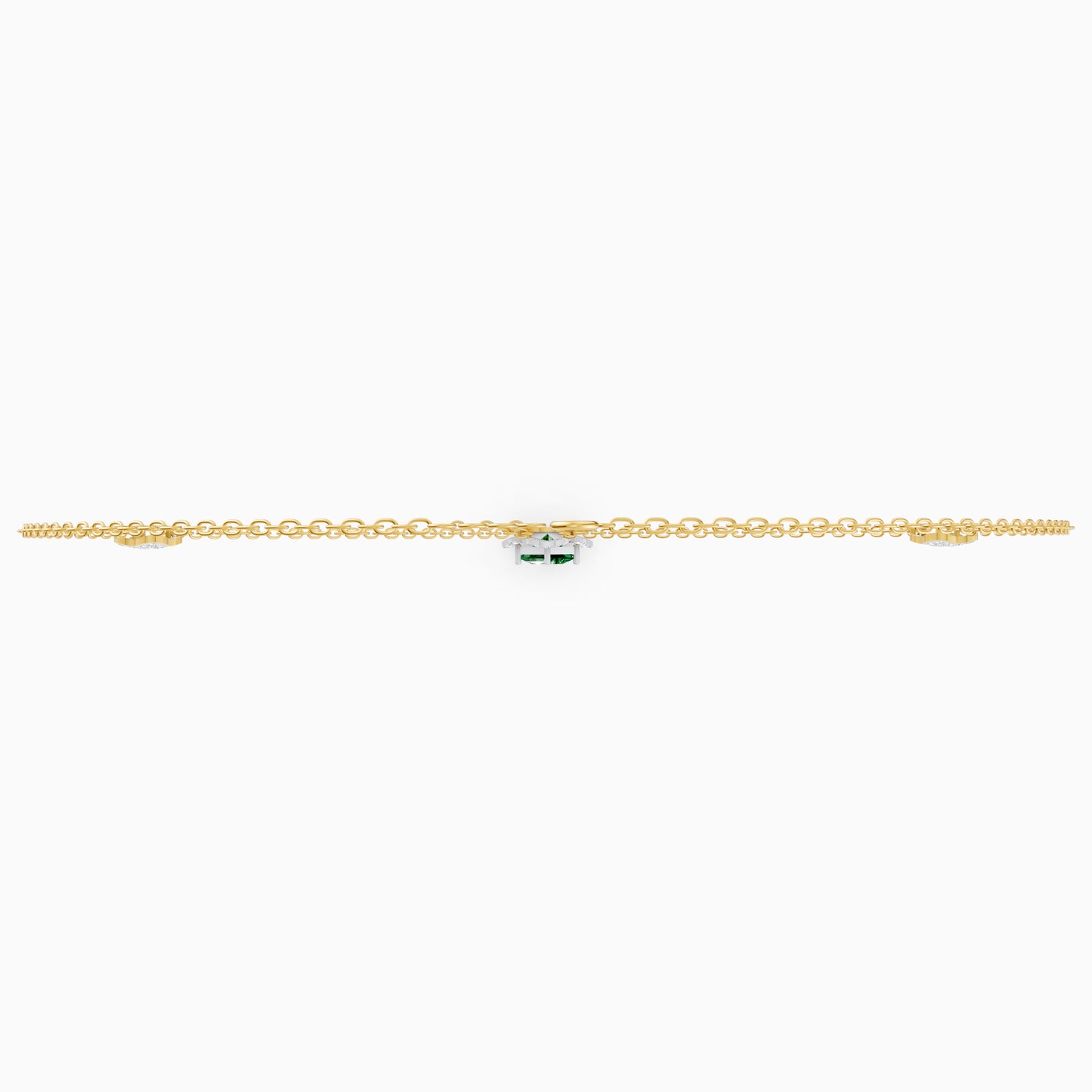The Geometric Princess-Cut & Stacked Clover Station Necklace
