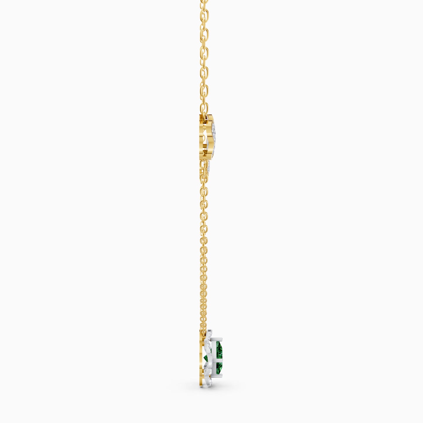 The Geometric Princess-Cut & Stacked Clover Station Necklace