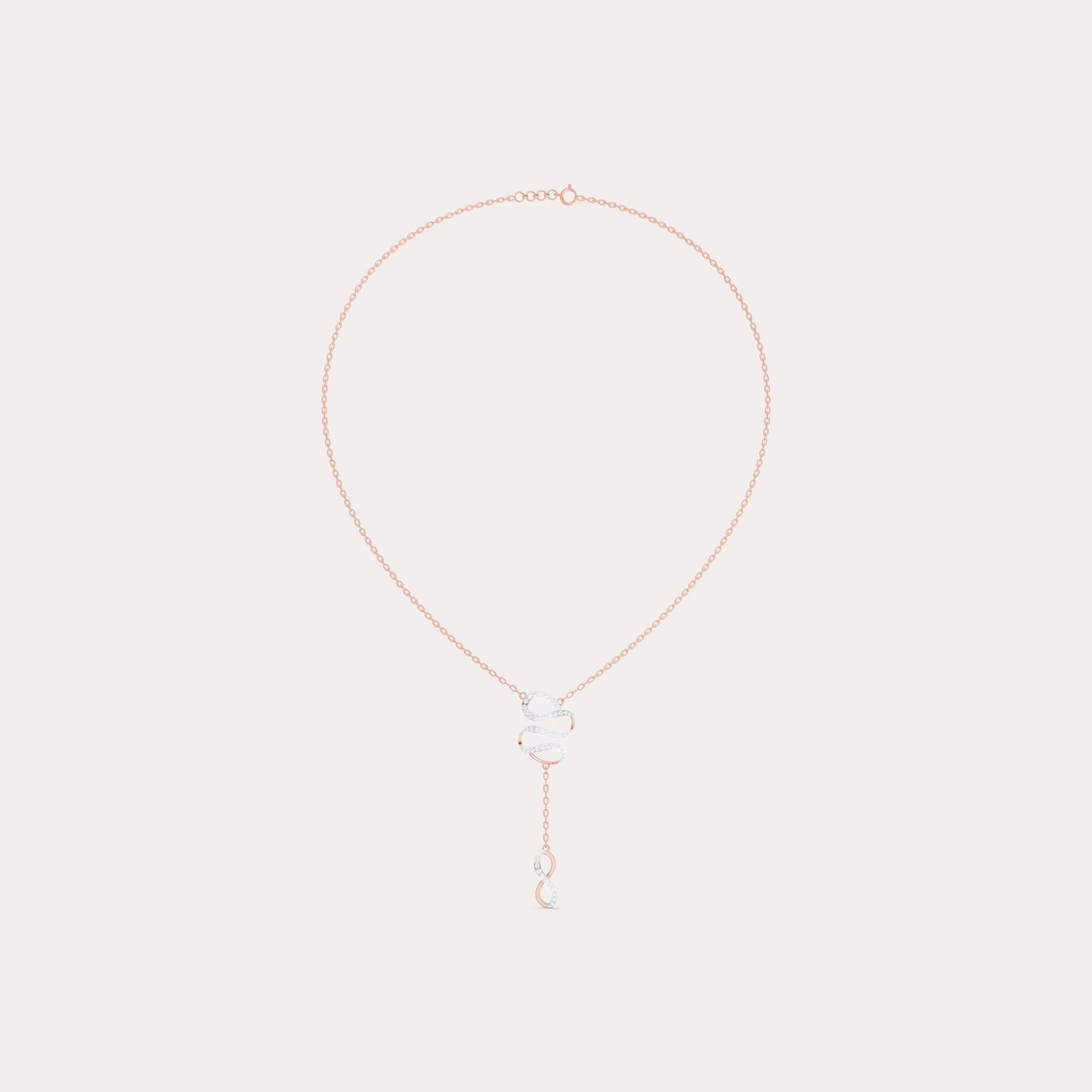 The Linked Round-Stone Curvature & Eternal Loop Necklace