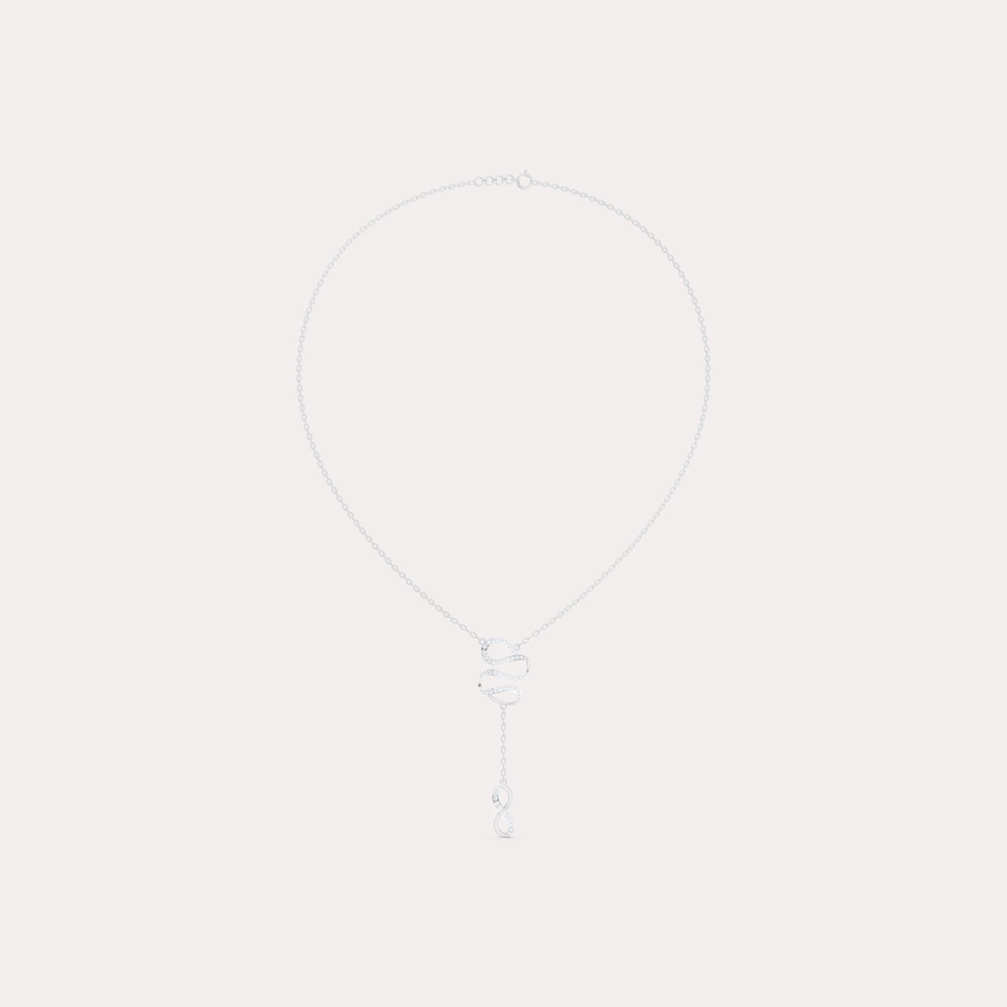 The Linked Round-Stone Curvature & Eternal Loop Necklace