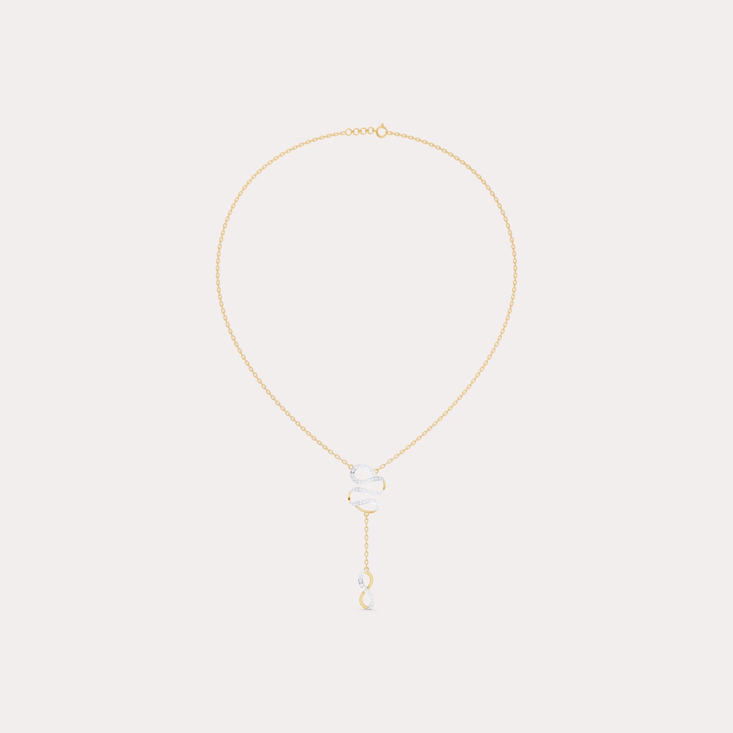 The Linked Round-Stone Curvature & Eternal Loop Necklace