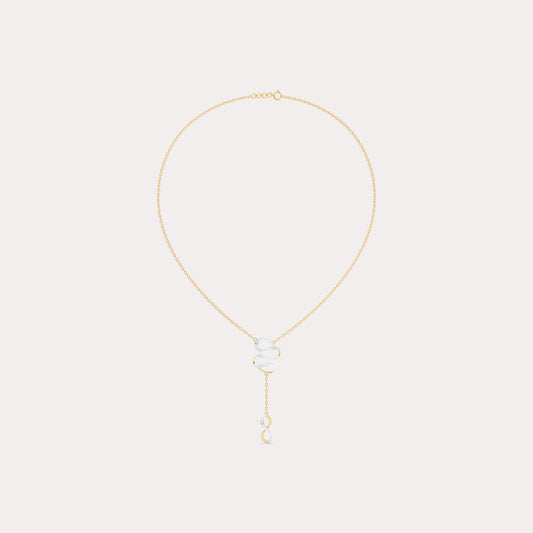 The Linked Round-Stone Curvature & Eternal Loop Necklace
