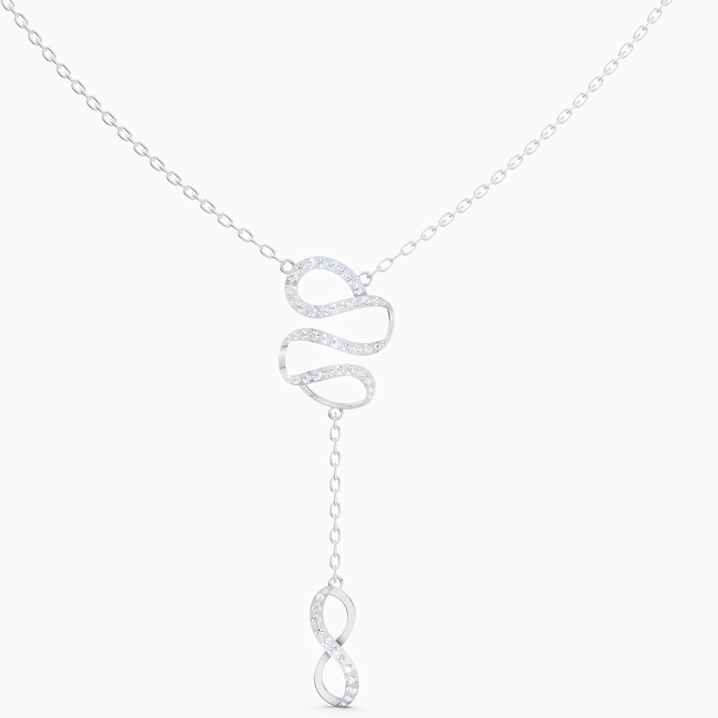 The Linked Round-Stone Curvature & Eternal Loop Necklace