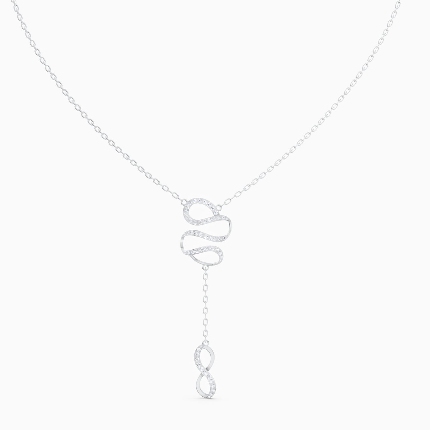 The Linked Round-Stone Curvature & Eternal Loop Necklace