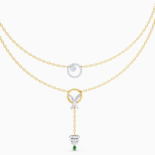 The Double-Strand Round Brilliant Eclipse & Pear-Cut Drop - 18KT
