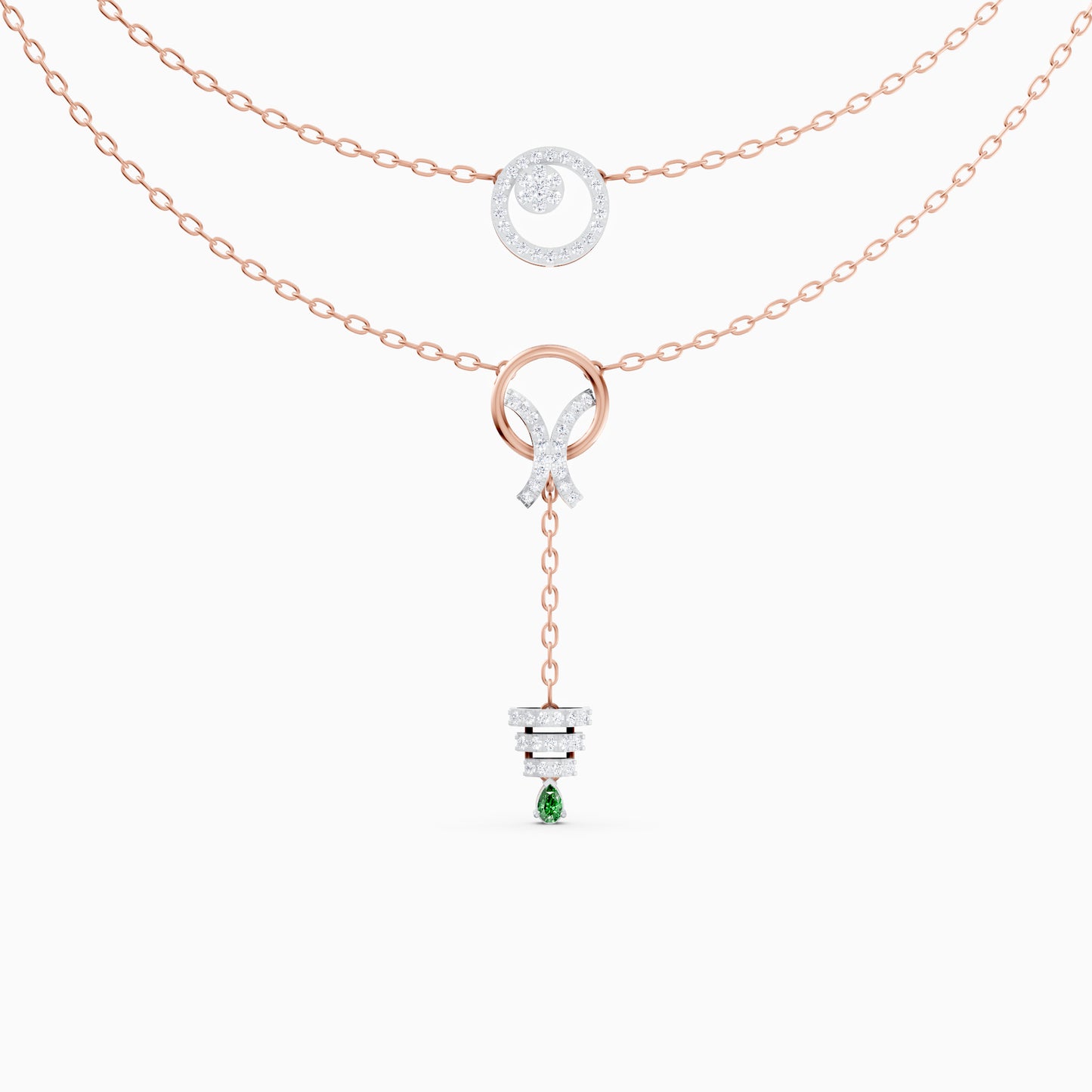 The Double-Strand Round Brilliant Eclipse & Pear-Cut Drop