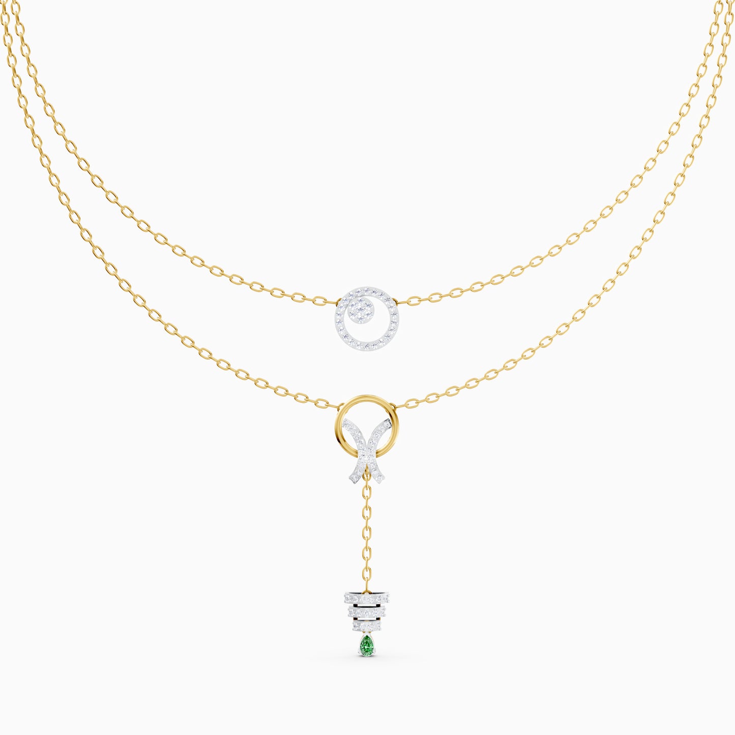 The Double-Strand Round Brilliant Eclipse & Pear-Cut Drop