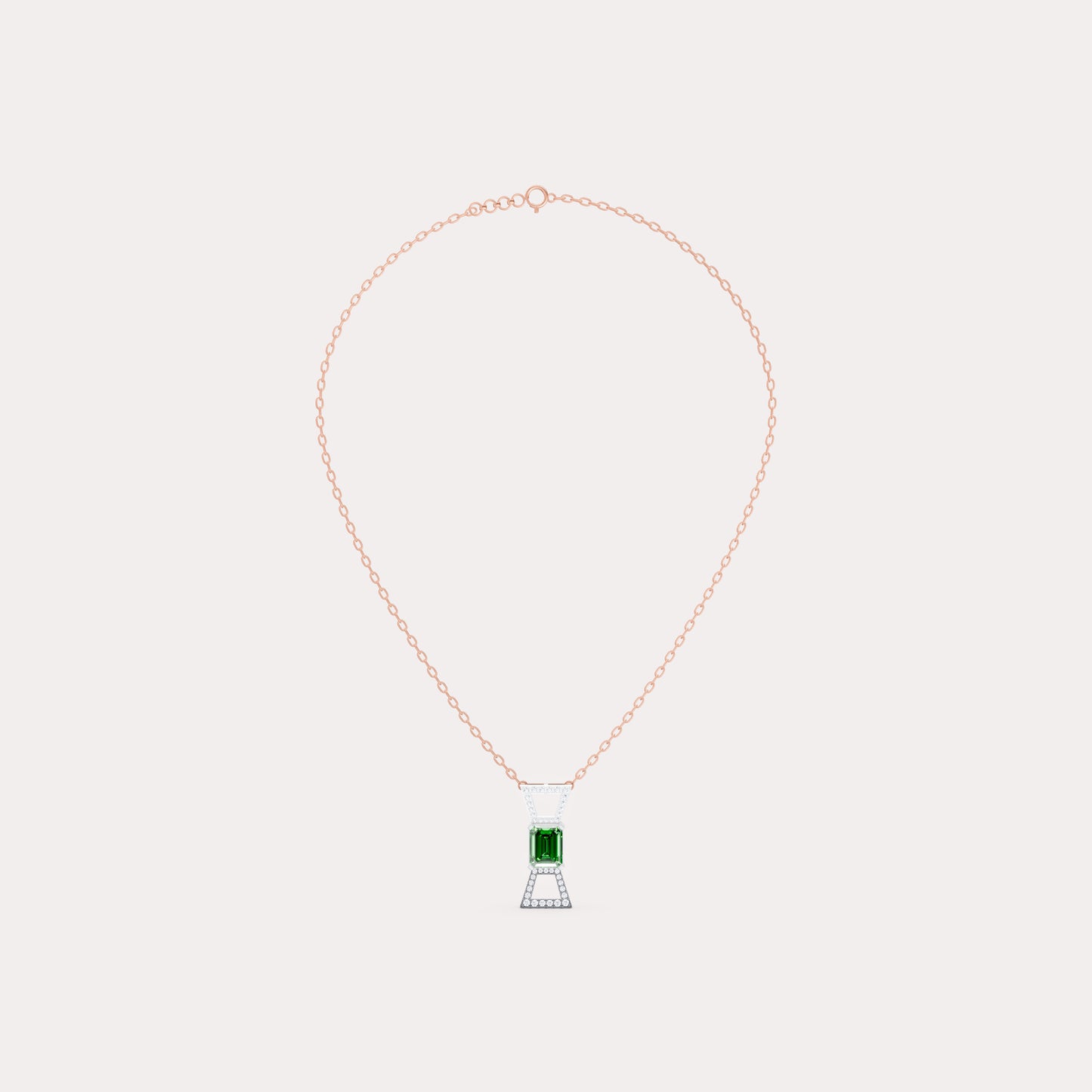 The Round-Diamond Flared Canopy & Emerald-Cut Solitaire