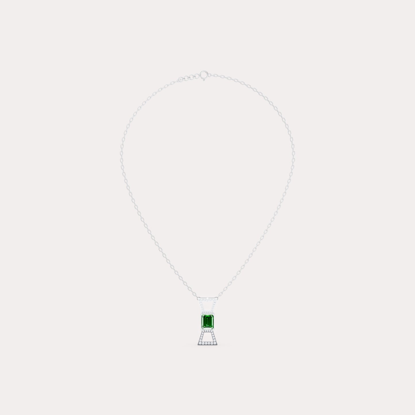 The Round-Diamond Flared Canopy & Emerald-Cut Solitaire