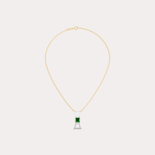 The Round-Diamond Flared Canopy & Emerald-Cut Solitaire