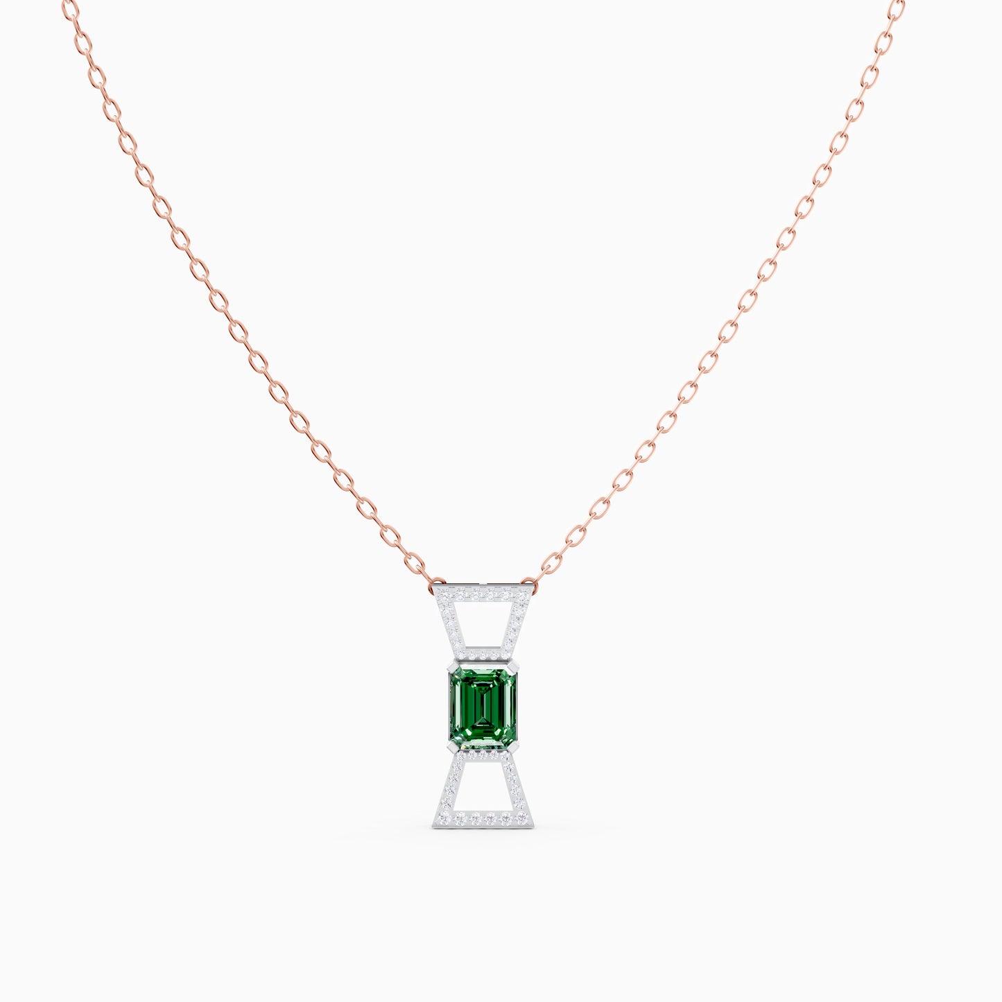 The Round-Diamond Flared Canopy & Emerald-Cut Solitaire