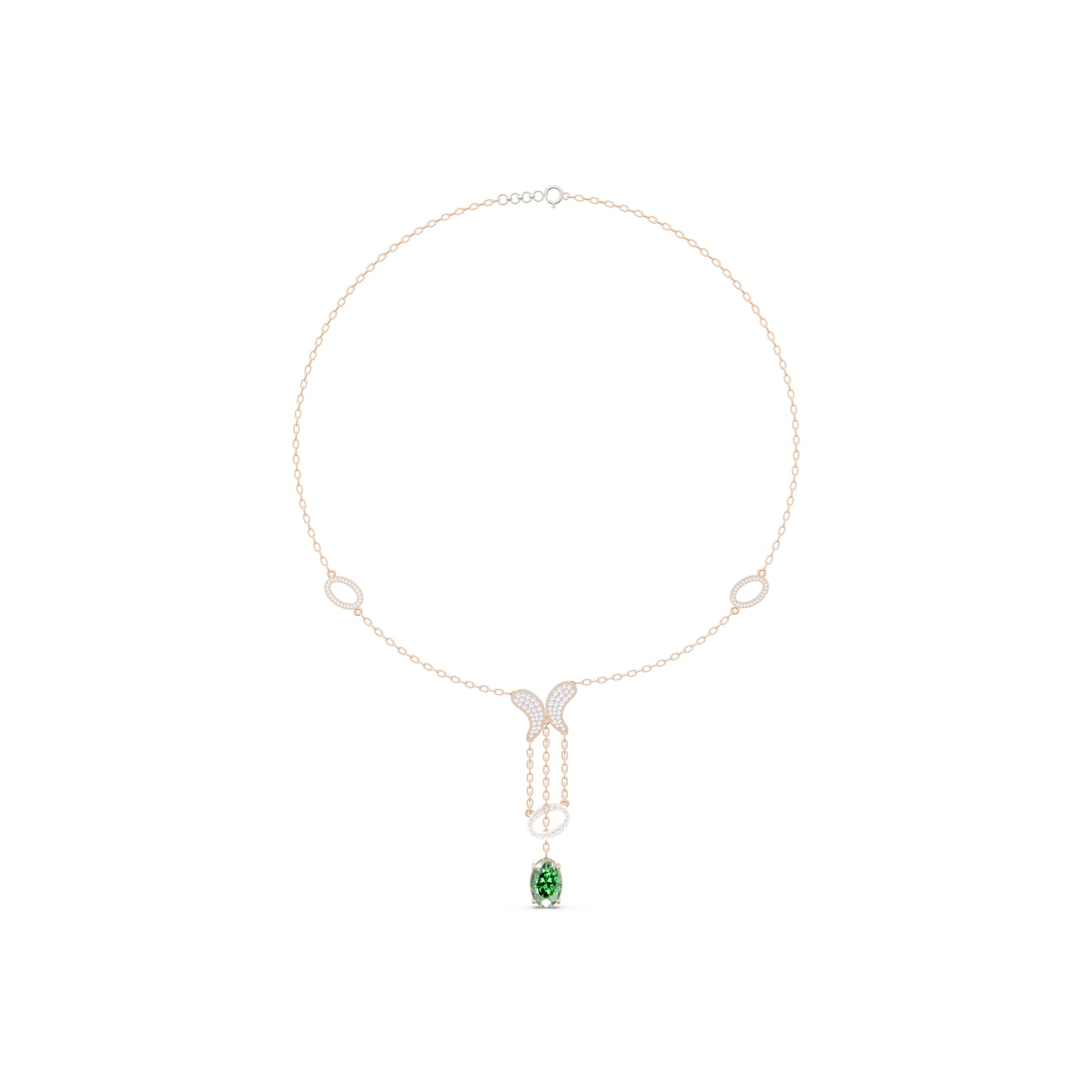 The Round-Studded Butterfly & Oval Pendant