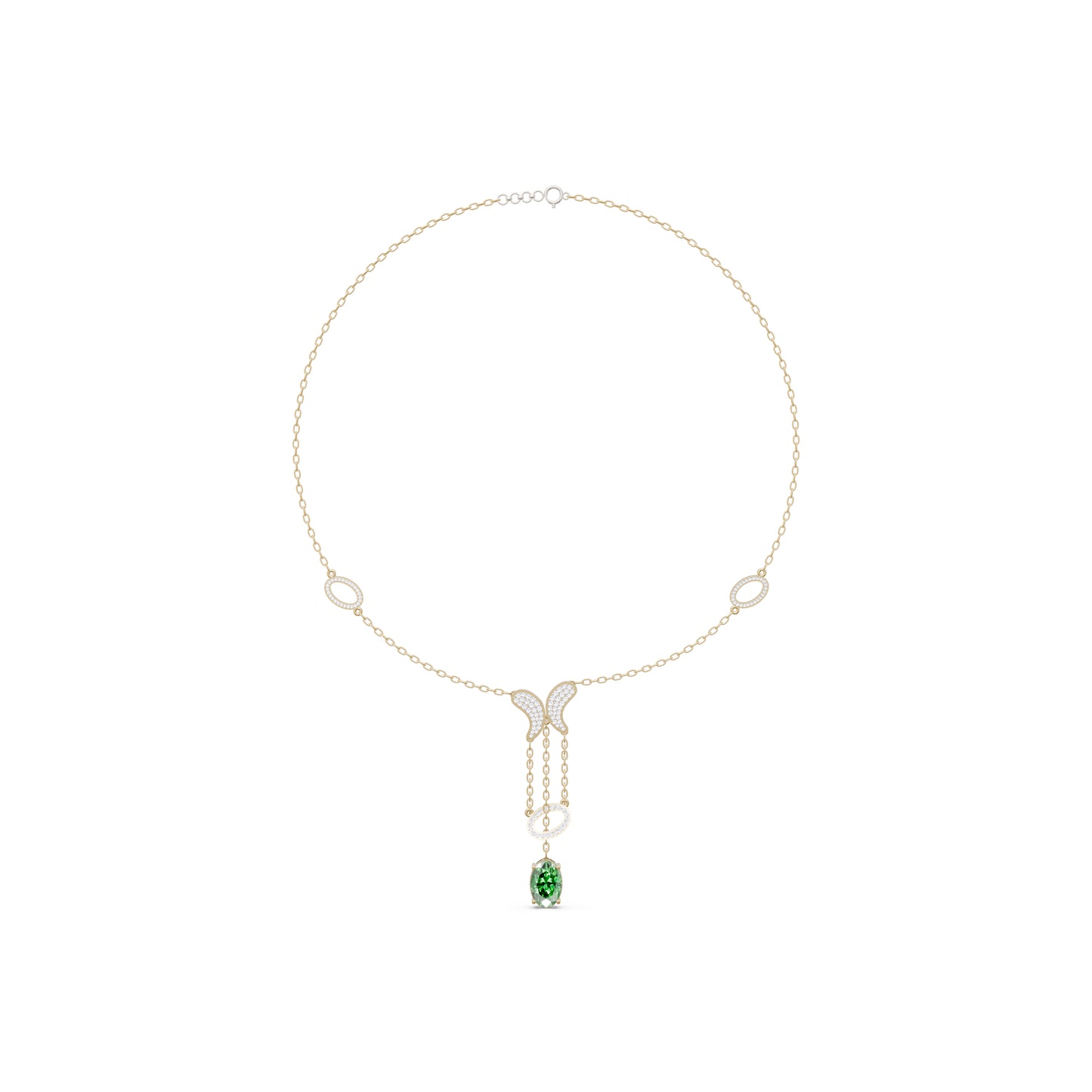 The Round-Studded Butterfly & Oval Pendant