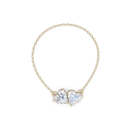 The Twin Heart-Cut Duo Necklace