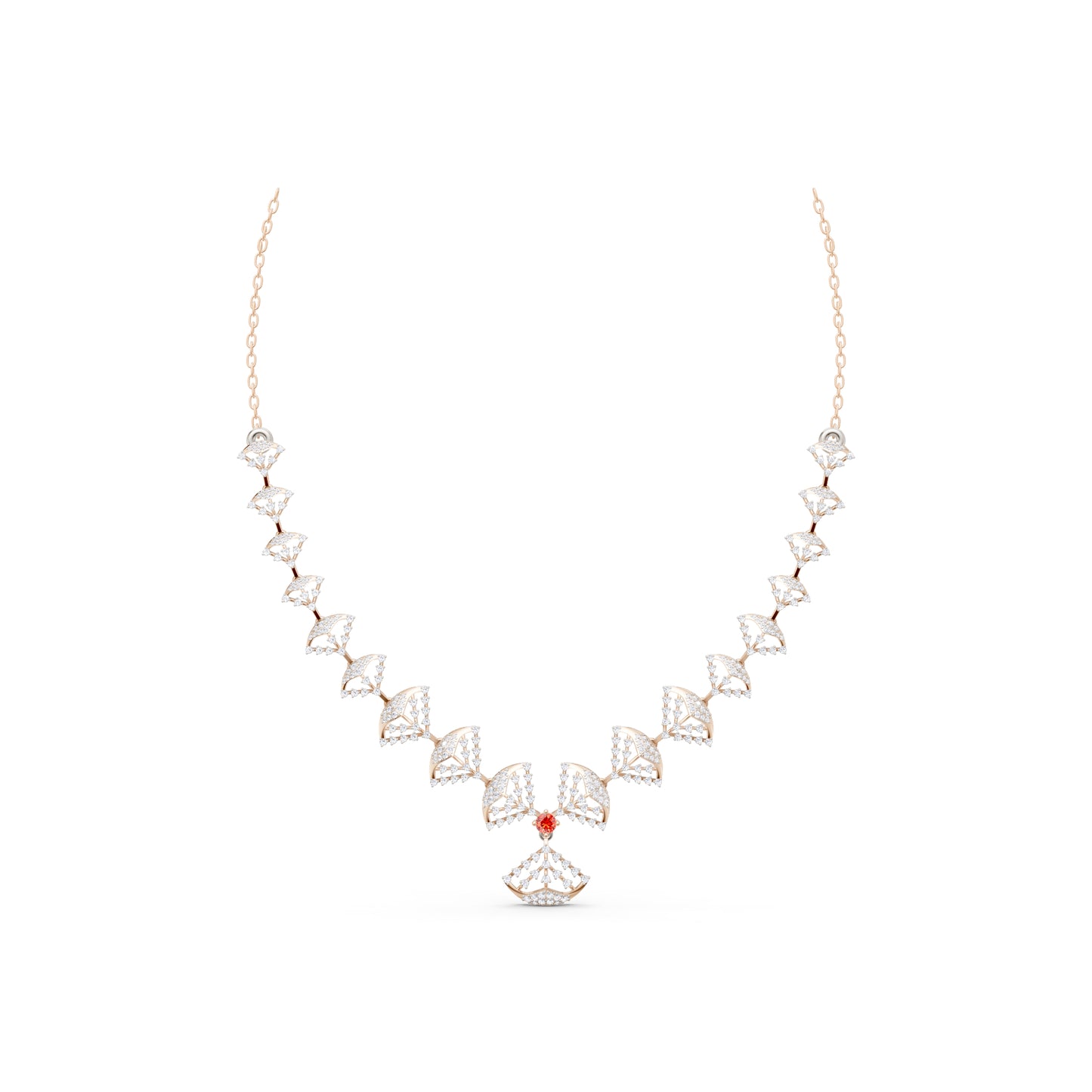 The Linked Round-Stone Canopy Necklace