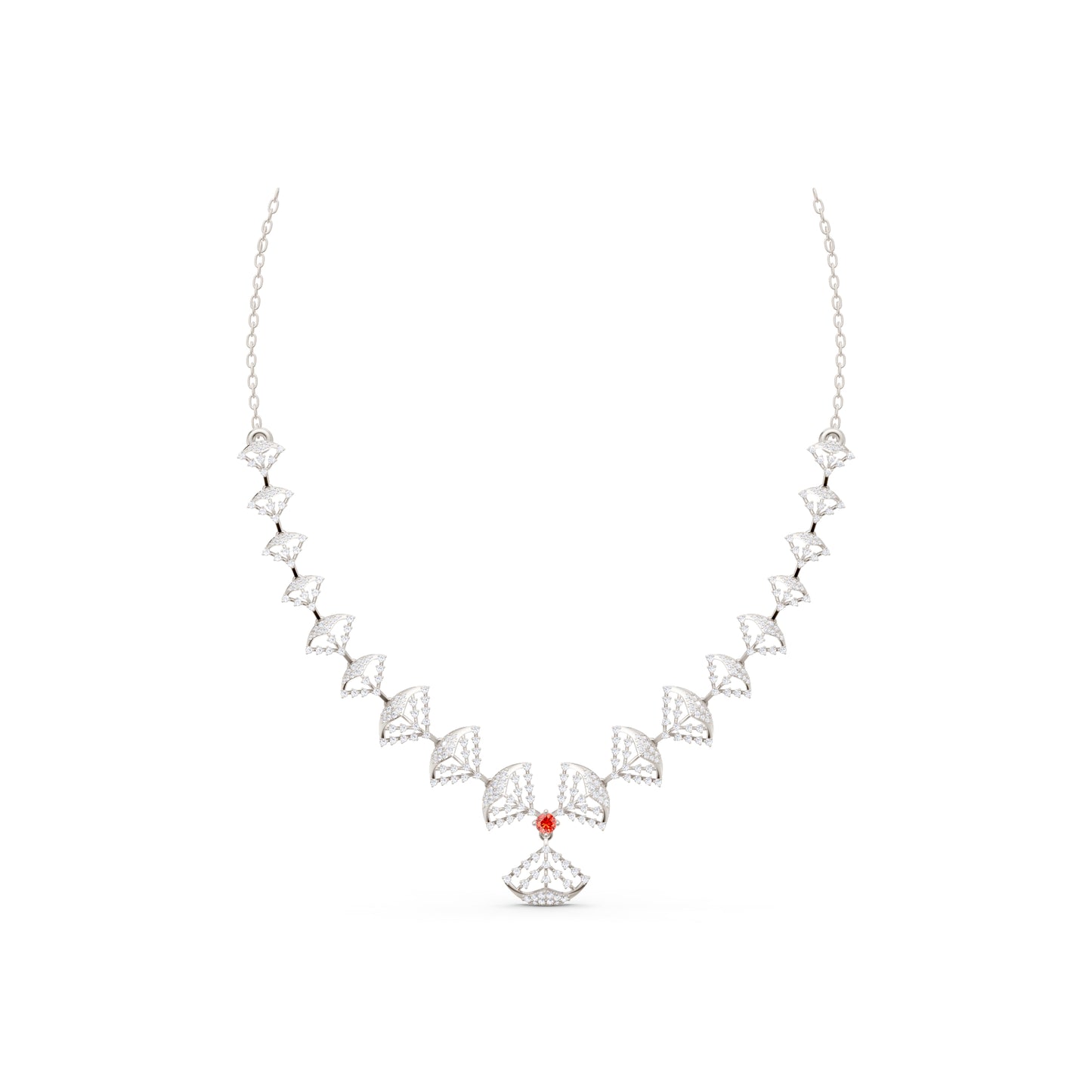 The Linked Round-Stone Canopy Necklace