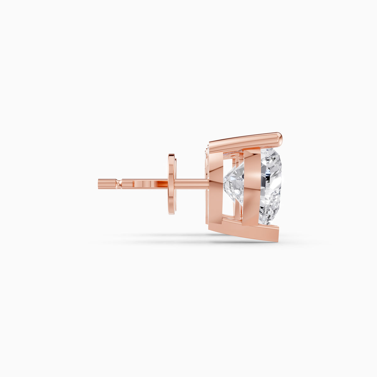 Celeste Heart Solitaire Diamond Stud Earrings - 14KT