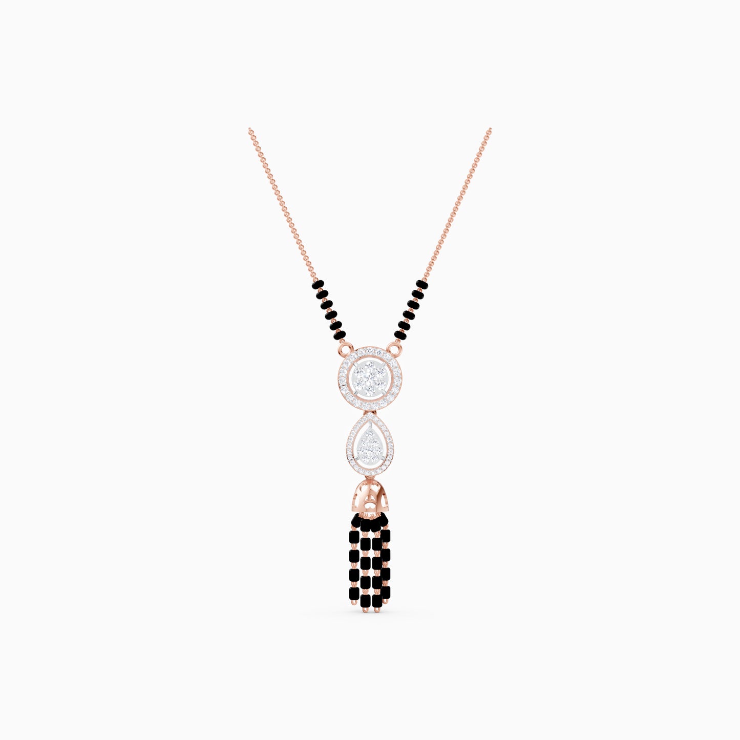 The Linear Stacked Circle & Pear Pendant