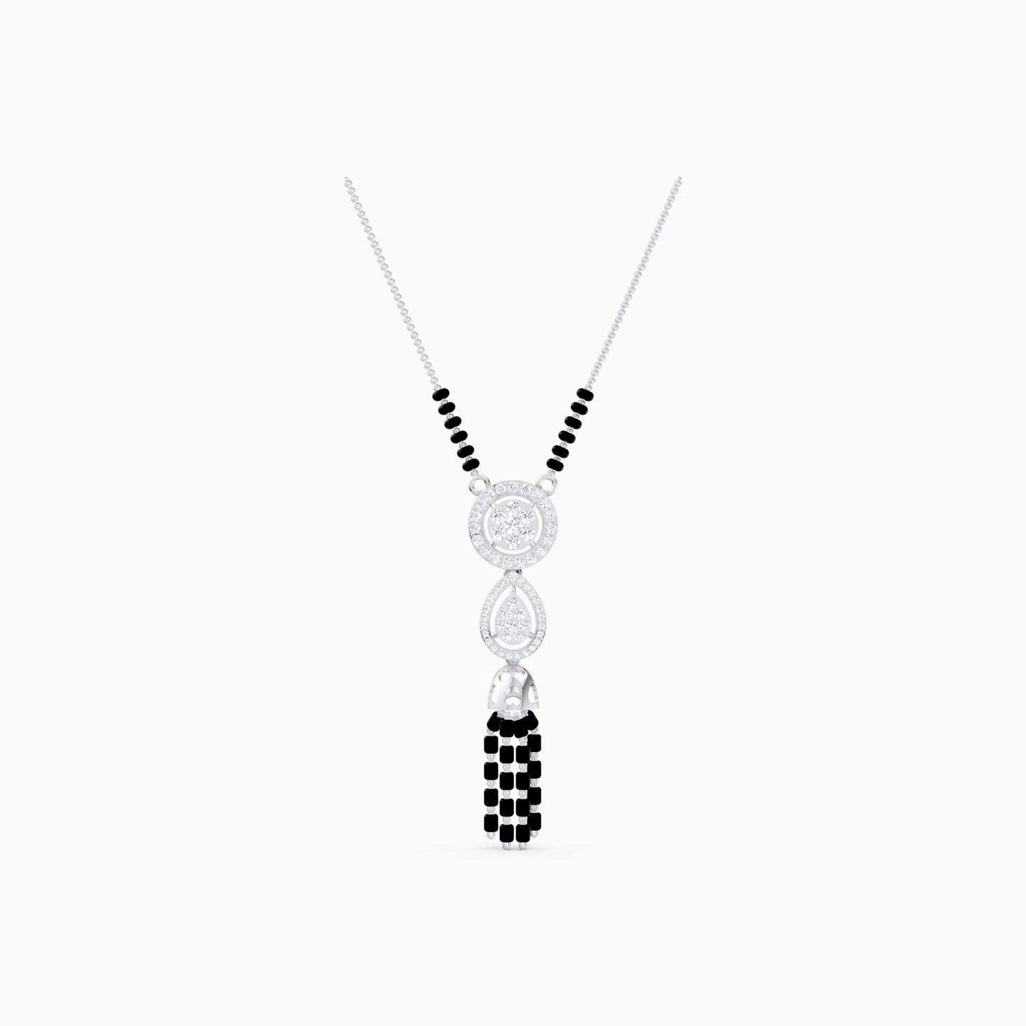 The Linear Stacked Circle & Pear Pendant