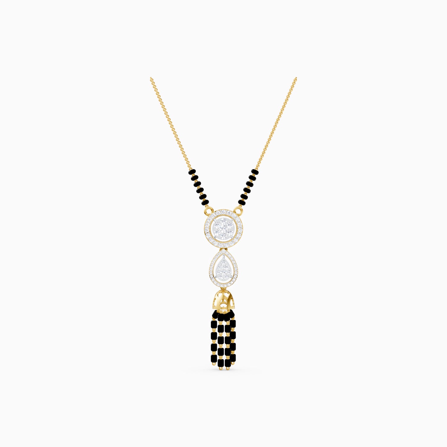 The Linear Stacked Circle & Pear Pendant