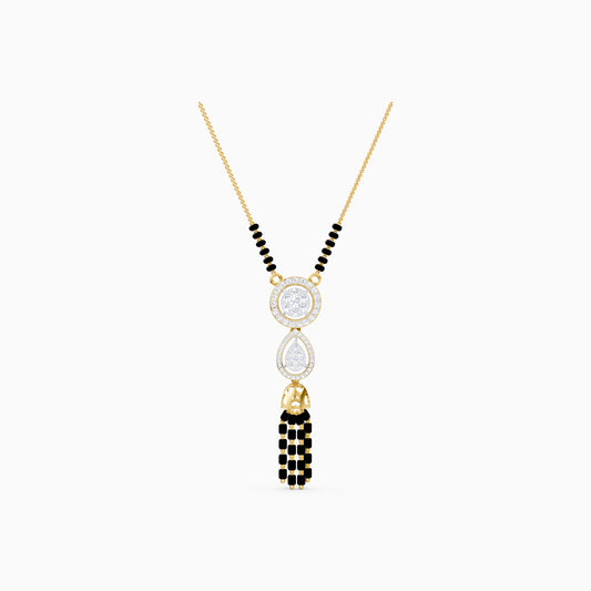 The Linear Stacked Circle & Pear Pendant