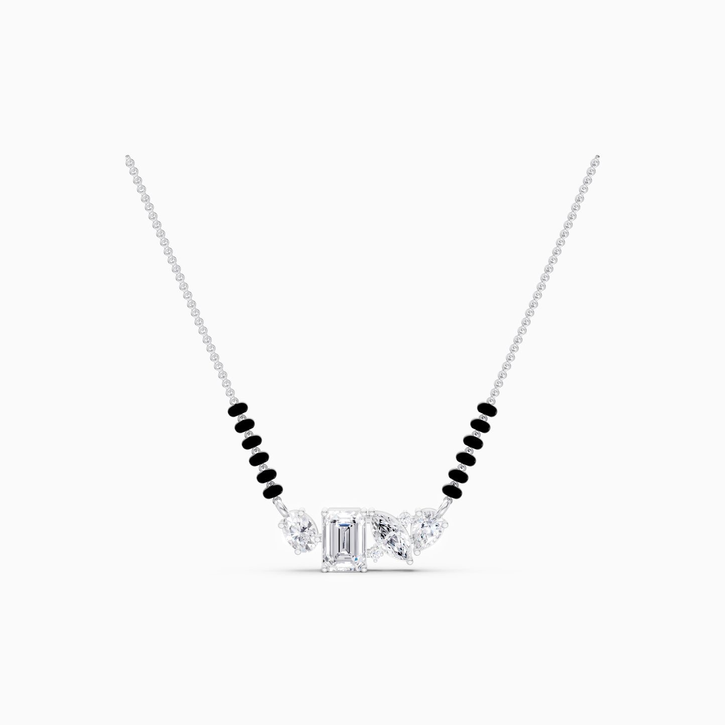 The Emerald-Cut Mixed Solitaire Pendant