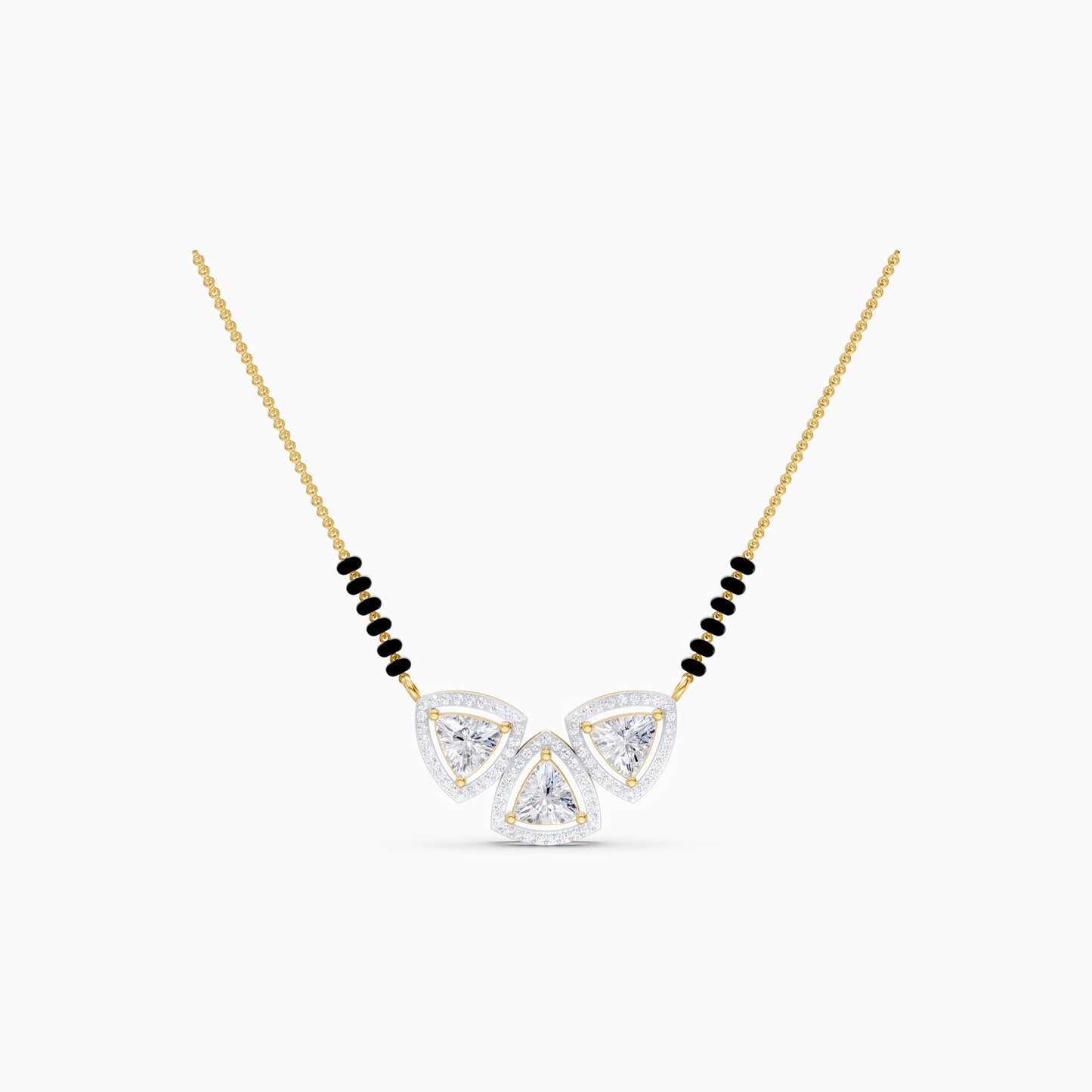 The Geometric Triangular Shield Mangalsutra Pendant