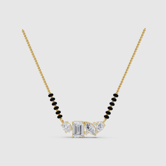 The Emerald-Cut Mixed Solitaire Pendant
