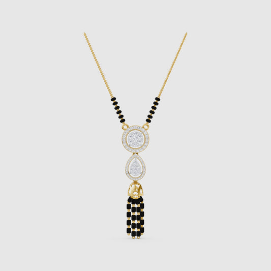 The Linear Stacked Circle & Pear Pendant