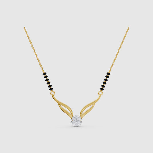The Elegant V-Wave Floral Mangalsutra